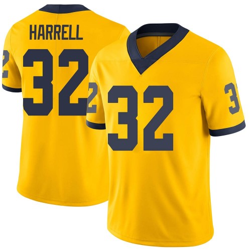 Jaylen Harrell Michigan Wolverines Men's NCAA #32 Maize Limited Brand Jordan College Stitched Football Jersey XJO1354DY